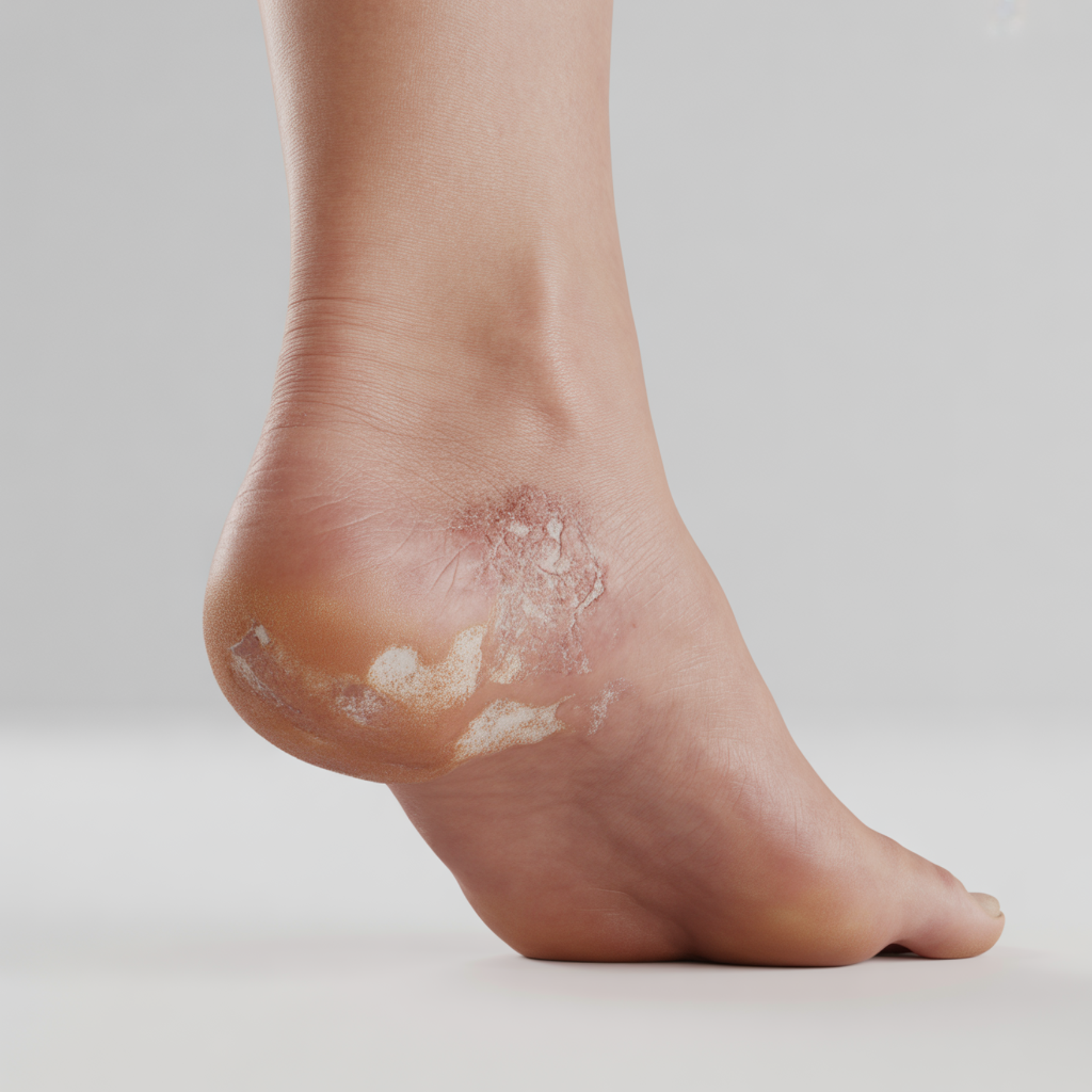 Talones secos y agrietados antes